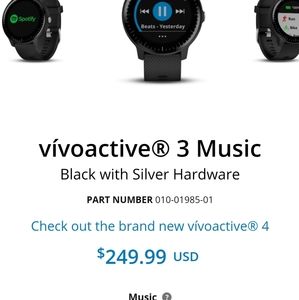Garmin Vivoactive 3 Music w/ extra watch bands